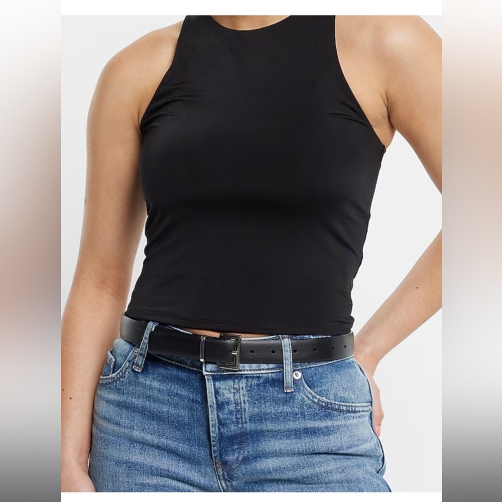 ✨Express Body Contour Compression High Neck Cropped Tank - Black, Medium